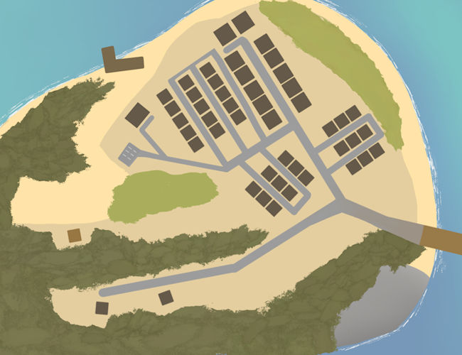 map of fictionl island Cedarbee Bay