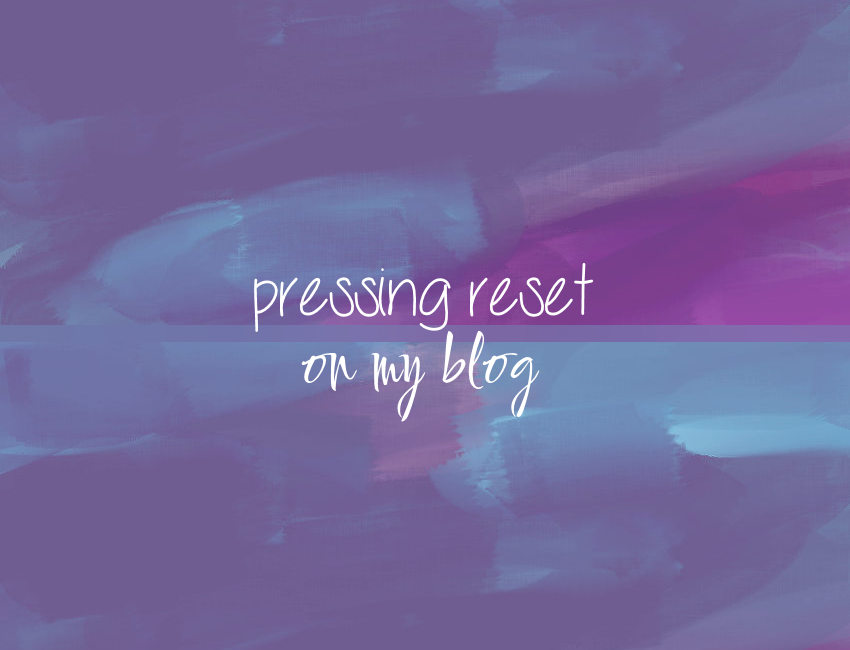 Pressing Reset On My Blog