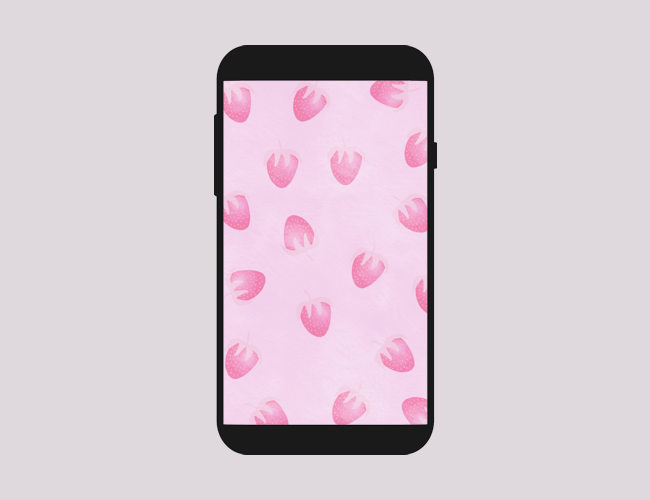 Pink strawberries digital wallpaper for mobile phones